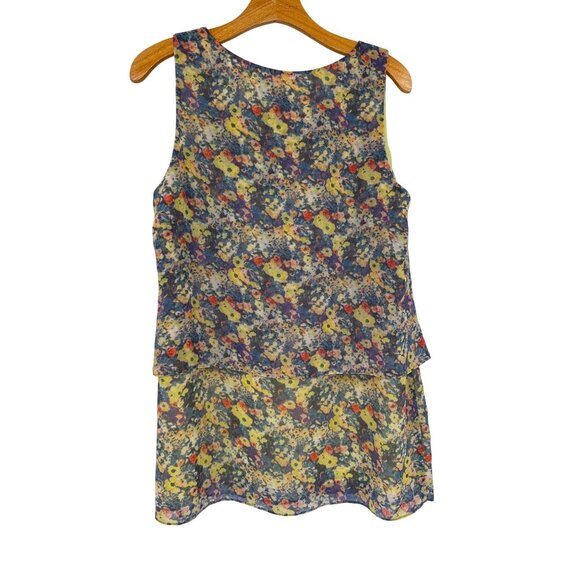 CABI Positano Sleeveless Floral Top tunic size medium yellow blue womens - Picture 4 of 5